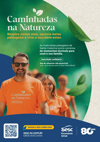 Sesc Blumenau promove “Caminhadas na Natureza” com trilha e ações de bem-estar no Parque São Francisco