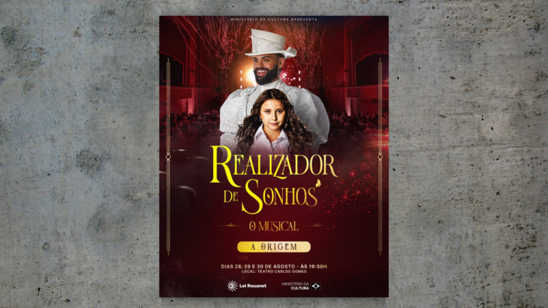 Musical “Realizador de Sonhos – A Origem” chega ao Teatro Carlos Gomes com renda revertida a hospital