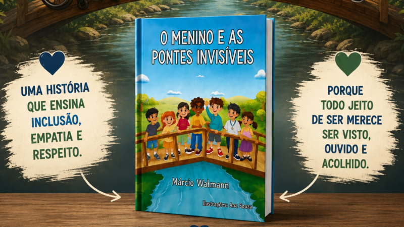 Márcio Volkmann lança o livro infantil “O Menino e as Pontes Invisíveis” em Blumenau