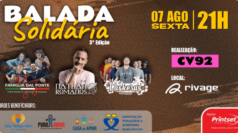 Balada Solidária une música e apoio social em Blumenau