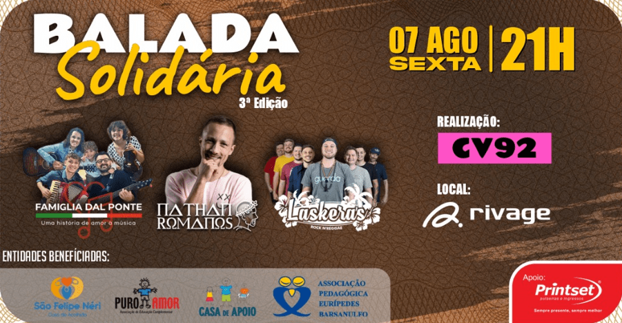 Balada Solidária une música e apoio social em Blumenau